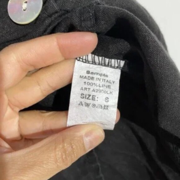 Lands Downunder Dress S Black Linen Lagenlook Coastal Beachy Vacation Italy - Picture 5 of 8